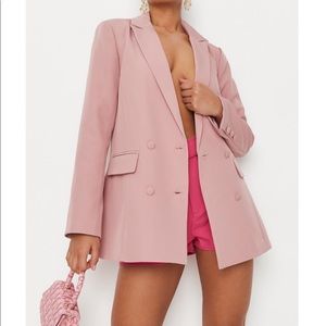 Missguided Dusty Pink Longline Blazer Size 4